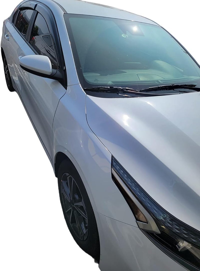 Optimal Co 2019-2024 Tape-on Rain Guards for Kia Forte Side Window Deflector Visors EX FE GT LINE LXS Durable Tinted Vent Shade 2020 2021 2022 2023 - Image 2